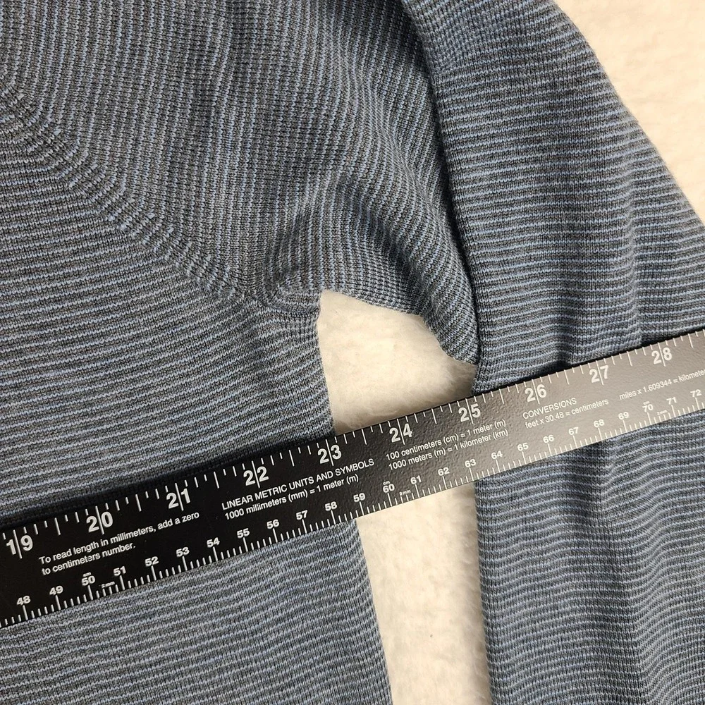 Peter Millar Sweater Mens Large Blue Gray Knit Wool Quarter Zip MF19S63